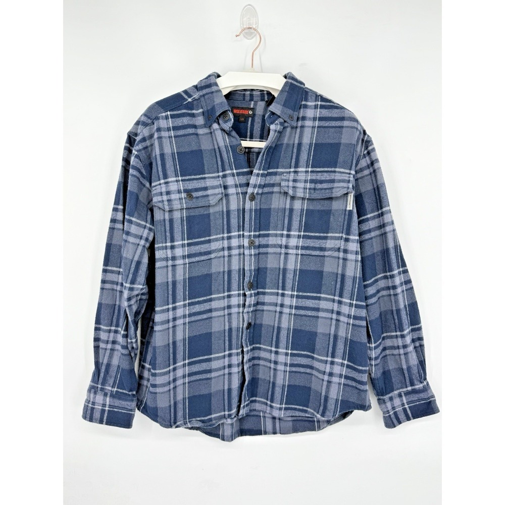 WOLVERINE Mens Plaid Flannel Shirt Size L‎ Button Front Heritage Casual Grunge